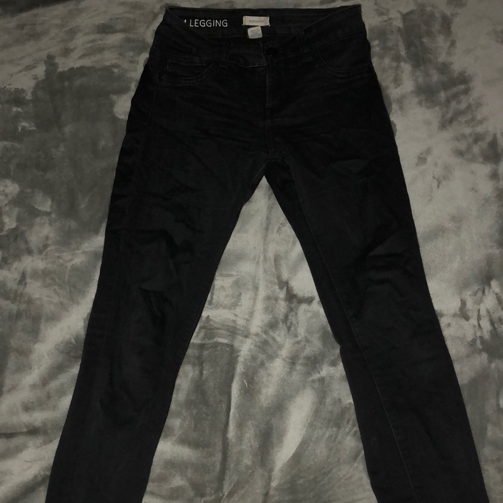 Black denim leggings